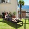 6-Position Adjustable Reclining Chair with Aluminum Frame and Breathable Fabric Seat for Patio or Balcony